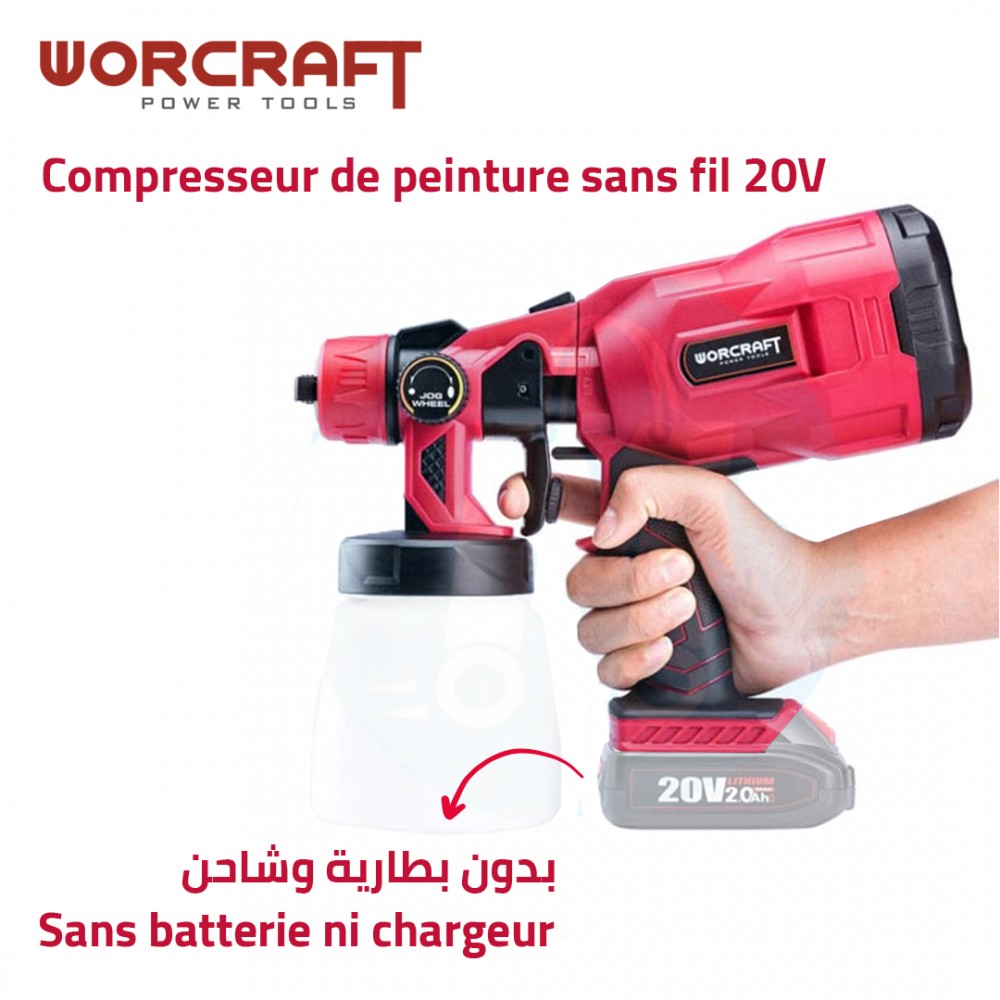 Compresseur de peinture sans fil WORCRAFT CSG-S20Li  (sans Batterie ni chargeur)